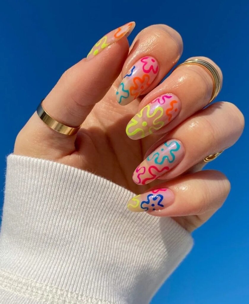 Multicolored Nails Pinterest
