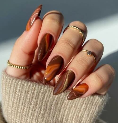 chocolate nails designs